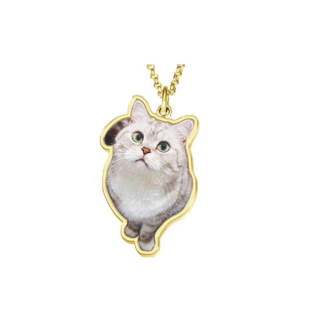 Picture of Photo Necklace Perfect Gift Necklace Platinum Plated Silver