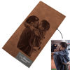 Picture of Ladies/men's Photo Engraved Long Style Bifold Photo Wallet - Brown