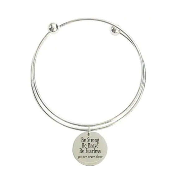Picture of Double-Wrap Stainless Steel Inspirational Bangles