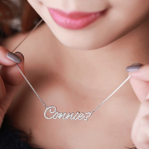Picture of 925 Sterling Silver Personalized Name Necklace - Customize With Any Name - On Sale