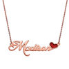 Picture of Script Name Plaque Necklace With Red Enamel Heart on Sale