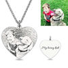 Picture of Engraved Heart Photo Pendant Necklace In 925 Sterling Silver on Sale
