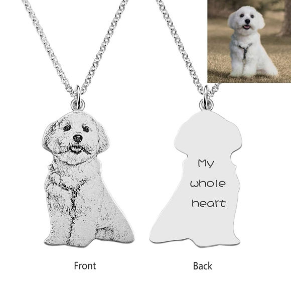 Picture of 925 Sterling Silver Personalized Pet Necklace - Customize With Your Lovely Pet