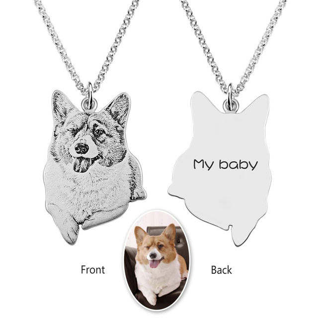 Picture of 925 Sterling Silver Personalized Pet Necklace - Customize With Your Lovely Pet