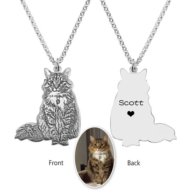 Picture of 925 Sterling Silver Personalized Pet Necklace - Customize With Your Lovely Pet