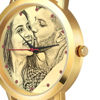 Image de Bracelet de corde de couleur tressée de montre gravée de photo d'or des femmes faites sur commande - personnalisez avec n'importe quelle photo