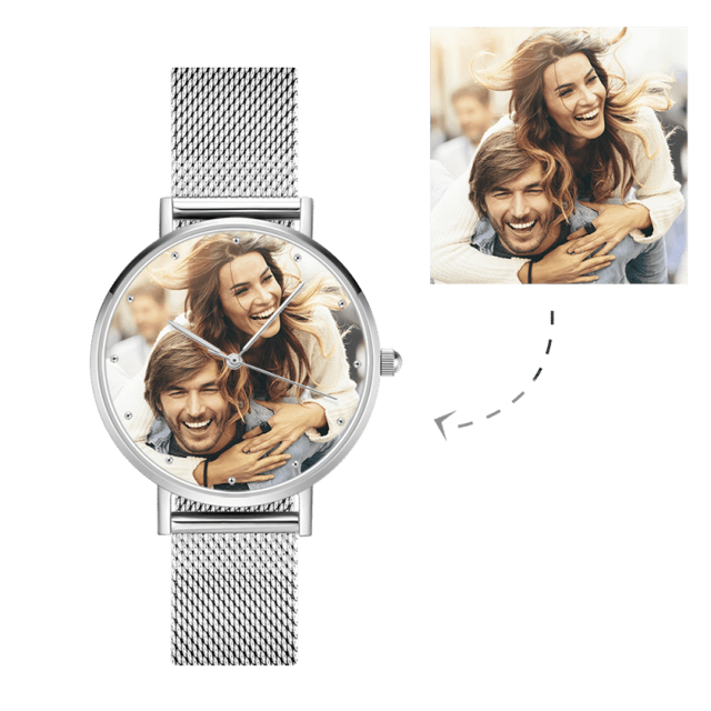 Picture of Custom Women's Engraved Alloy Bracelet Photo Watch