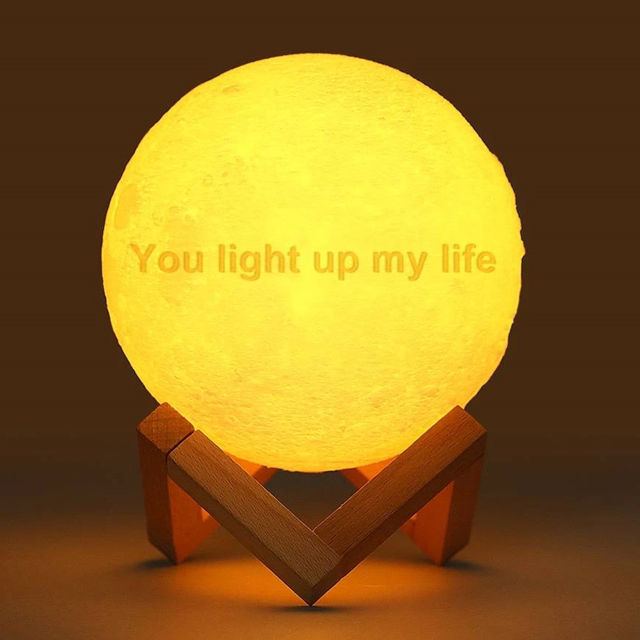 Picture of Magic 3D Personalized Photo Moon Lamp with Touch Control for Family (10cm-20cm)