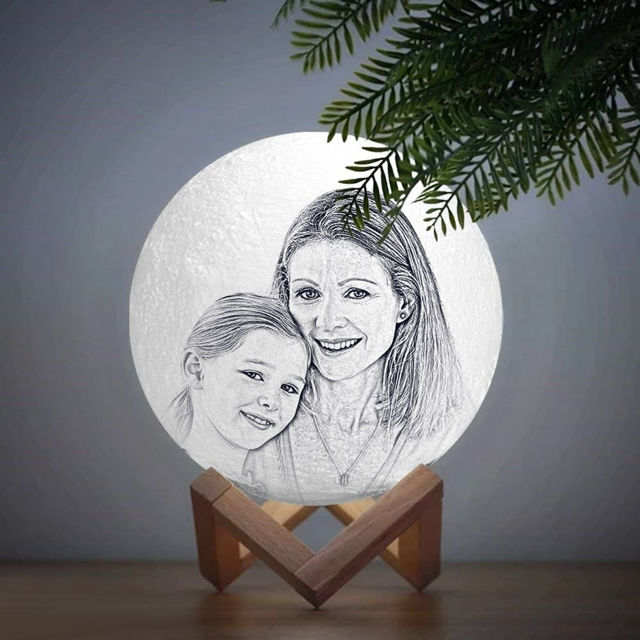 Picture of Magic 3D Personalized Photo Moon Lamp with Touch Control for Mom (10cm-20cm)