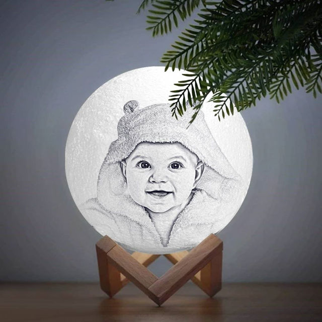 Picture of Magic 3D Personalized Photo Moon Lamp with Touch Control for Baby (10cm-20cm)