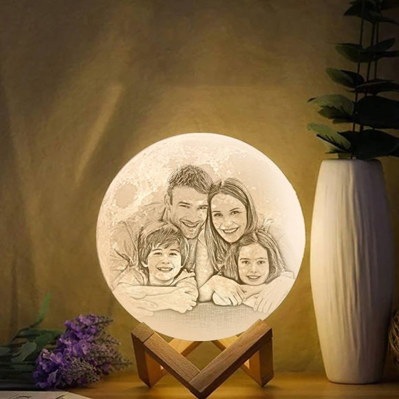 Image de Lampe de lune photo personnalisée Magic 3D avec commande tactile pour couple (10cm-20cm)