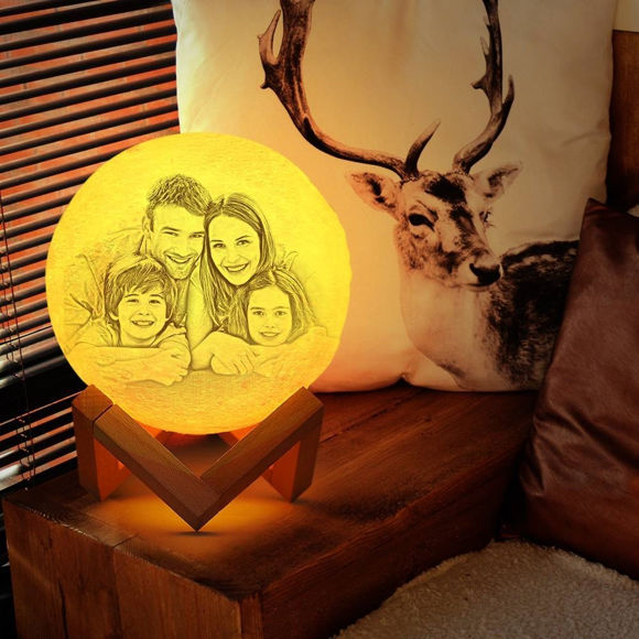 Picture of Magic 3D Personalized Photo Moon Lamp with Touch Control for Couple (10cm-20cm)