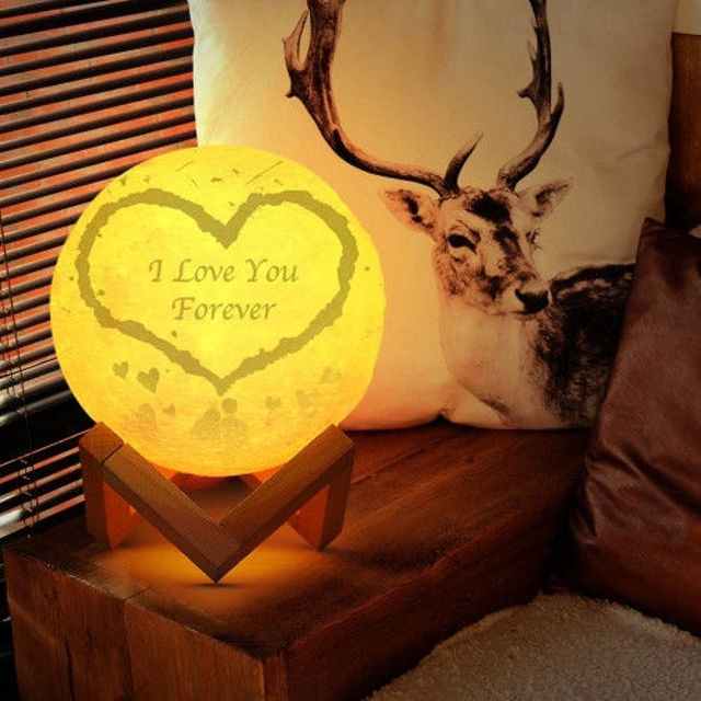 Picture of Personalized 3D Moon Lamp with Touch Control Big Heart Shape (10cm-20cm)