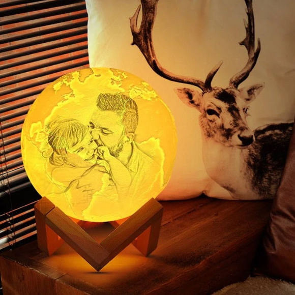 Bild von Magic 3D personalisierte Foto-Mondlampe mit Touch-Steuerung für den Vater (10cm-20cm)