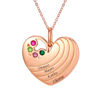 Picture of Personalized Heart Pendant Necklace with Name & Birthstones in Sterling Silver