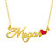 Picture of Script Name Plaque Necklace With Red Enamel Heart