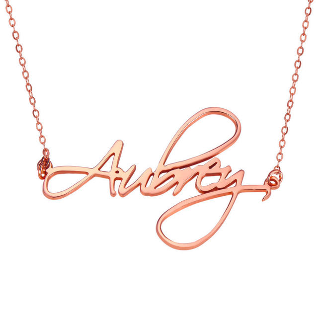 Picture of Personalized Script Style Name Necklace in 925 Sterling Silver