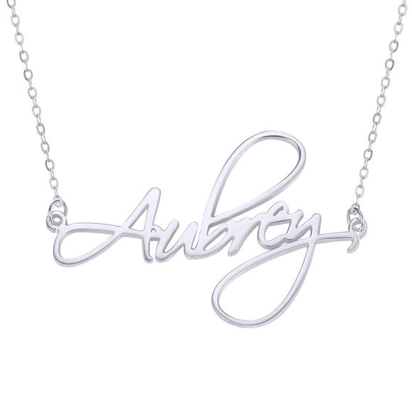Picture of Personalized Script Style Name Necklace in 925 Sterling Silver