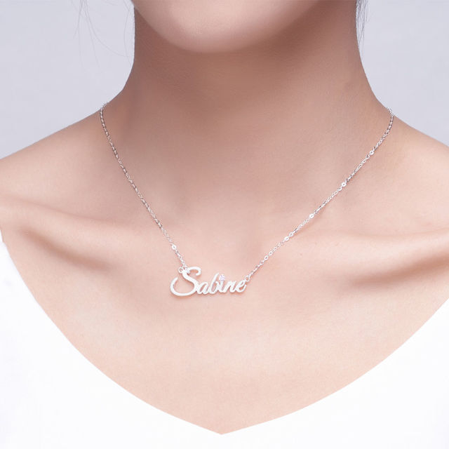 Picture of Personalized Name Necklace in 925 Sterling Silver Jewelry Gifts for Women