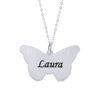 Picture of Butterfly Pendant Engraved Name Necklace in 925 Sterling Silver