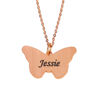 Picture of Butterfly Pendant Engraved Name Necklace in 925 Sterling Silver