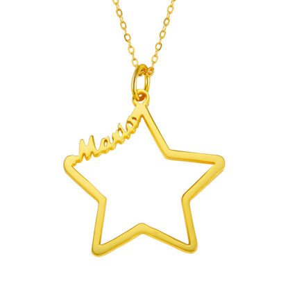 Picture of Custom Name on Star Necklace in 925 Sterling Silver