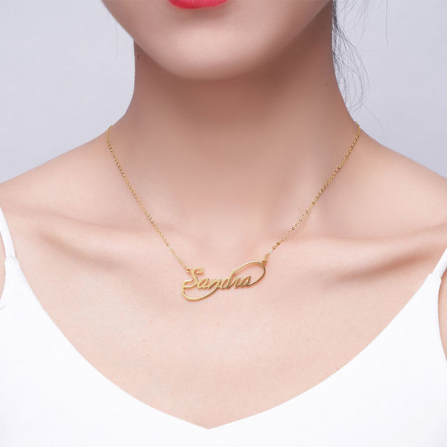 Picture of Custom Infinity Name Necklace 14K Gold Plated