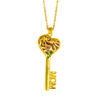 Bild von Moms Heart Cage Key Halskette mit Geburtssteinen aus 925 Sterling Silber