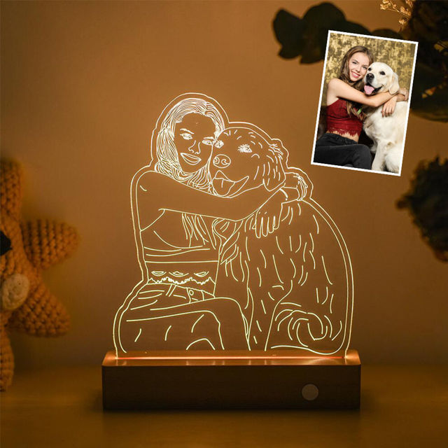 Picture of Custom Wooden Base 3D Night Lamp With Personalized Photo