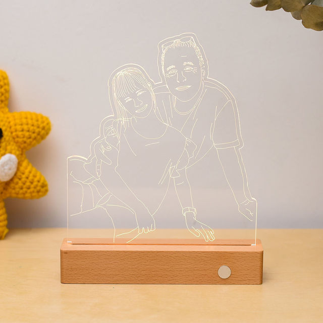 Picture of Custom Wooden Base 3D Night Lamp With Personalized Photo