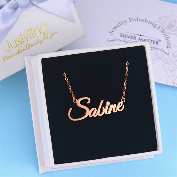 Image de Nom personnalisé collier en bijoux en argent sterling 925 cadeaux pour femmes