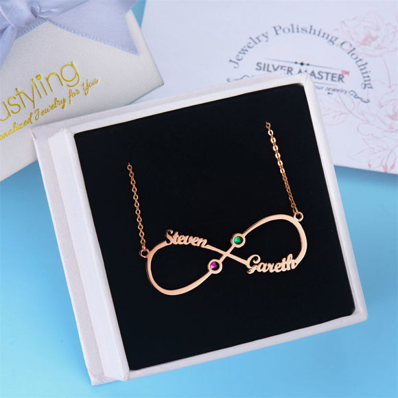 Picture of Infinity Name Necklace in 925 Sterling Silver for Couples