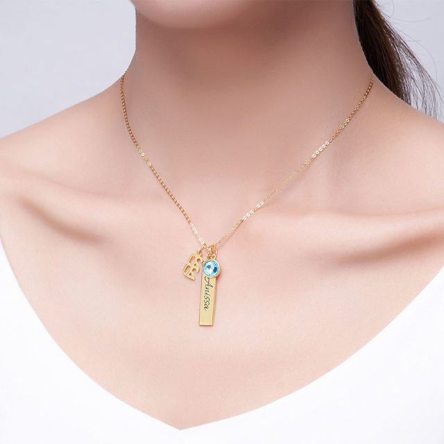 Picture of Graduation Charms Vertical Bar Necklace