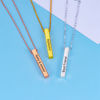 Picture of 3D Engraving Vertical Bar Necklace Silver