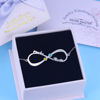 Picture of Personalized Infinity Name Birthstone Bracelet in 925 Sterling Silver