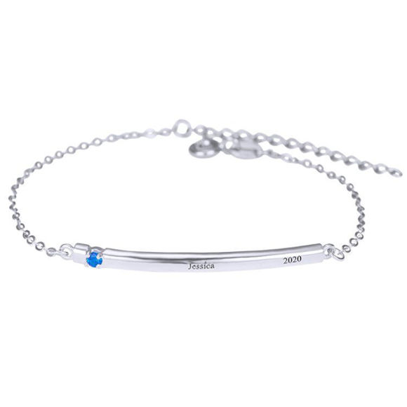 Picture of Birthstone Bar Graduation Bracelet with 1-5 stones