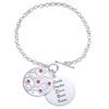 Picture of Engraved Family Tree Birthstone Bracelet Sterling Silver