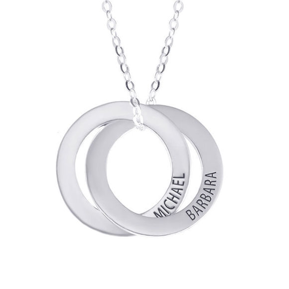 Picture of Personalized Double Russian Ring Name Necklace In Sterling Silver