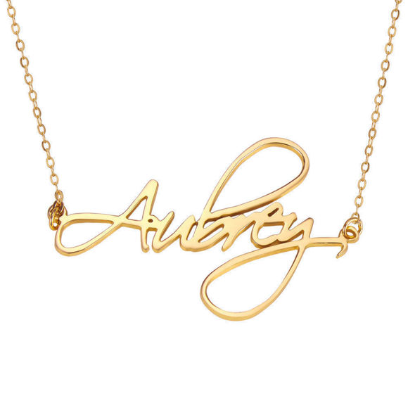 Picture of Personalized Script Style Name Necklace in 925 Sterling Silver