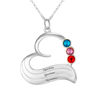 Imagen de Collar de corazón con piedra natal personalizada en plata de ley 925