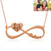 Picture of Engraved Heart Pendant Photo Infinity  Name Necklace in 925 Sterling Silver