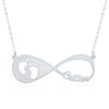 Picture of Baby Footprint Infinity Name Necklace Silver