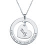 Bild von 925 Sterling Silber personalisierte Herz im Kreis Anhänger Halskette