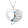 Imagen de Engraved Family Members Birthstone Necklace in 925 Sterling Silver