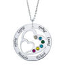 Picture of Personalized Heart in Heart Birthstone Name Necklace in 925 Sterling Silver