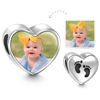Bild von Footprint Heart Photo Charm aus 925er Sterlingsilber