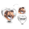 Picture of Engraved Heart Photo Charm in 925 Sterling Silver