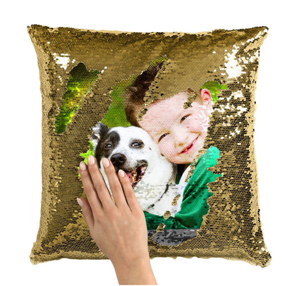 Picture of Personalized Magic Photo Sequin Pillow - Shiny Gift Idea