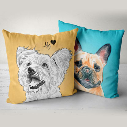 Picture of Personalized Portrait Pet Pillow With Illustration for Your Lovely Pet - PREMIUM PRODUCT