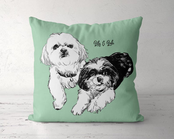 Picture of Personalized Portrait Pet Pillow With Illustration for Your Lovely Pet - PREMIUM PRODUCT